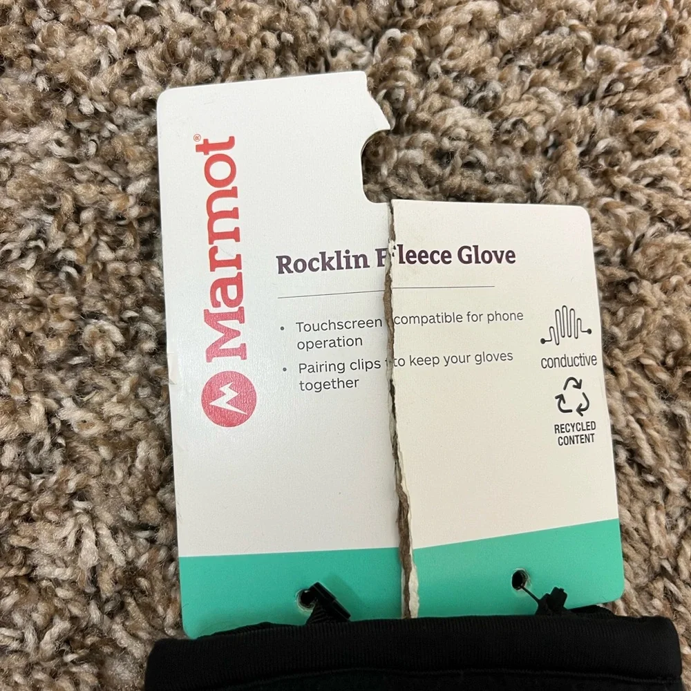 NWT Marmot Rocklin Black Fleece Gloves